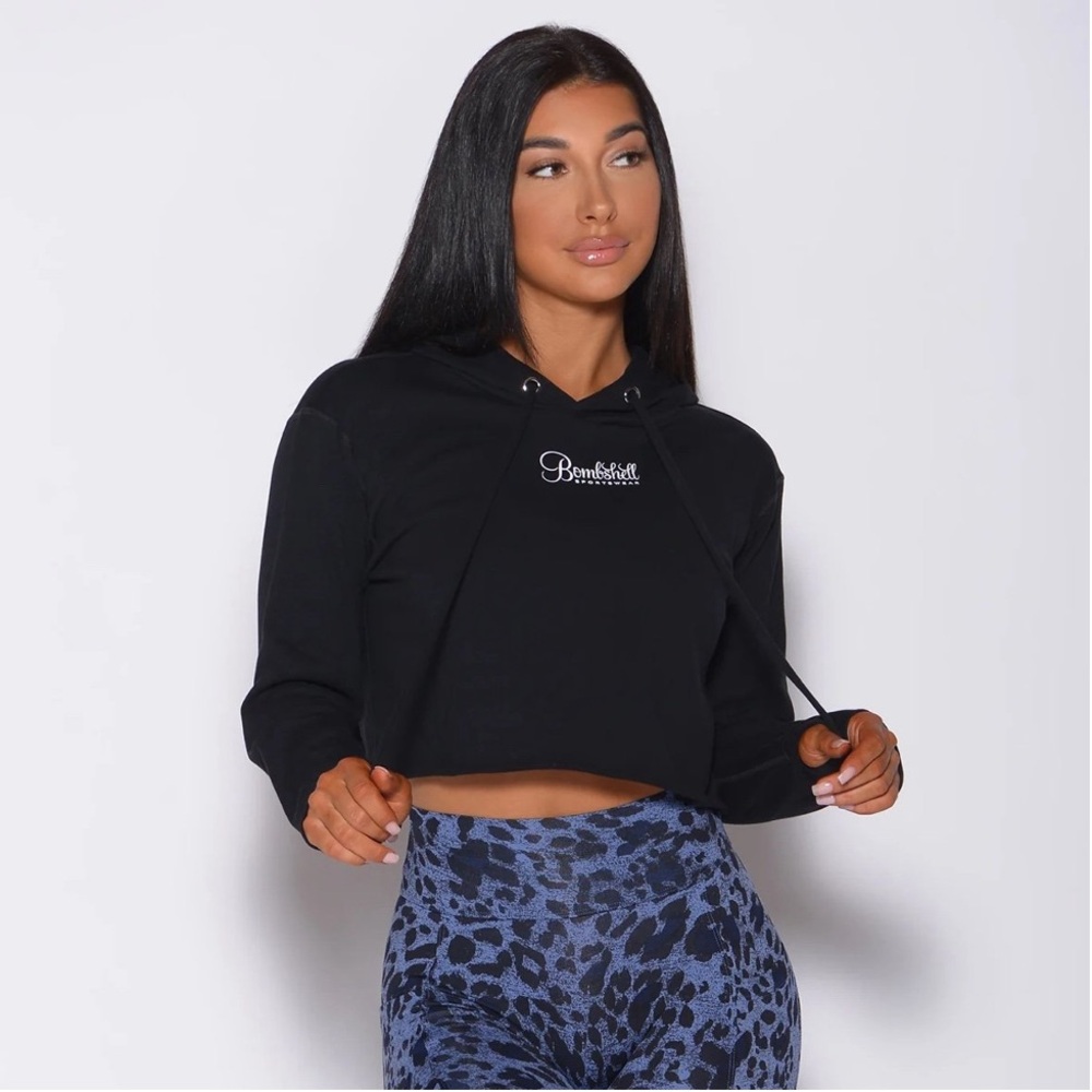 Bombshell Sportswear Black Cropped Hoodie